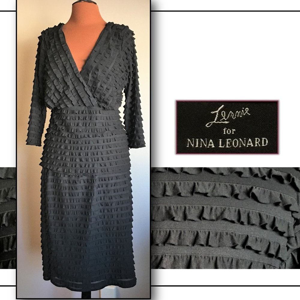 LENNIE FOR NINA LEONARD Ruffled Skirt and Top Set